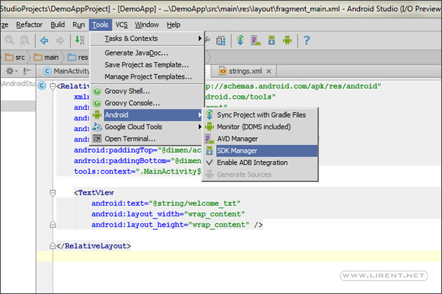 download sdk manager for android studio